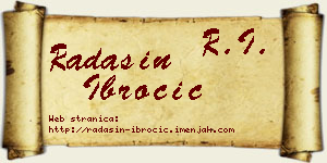 Radašin Ibročić vizit kartica